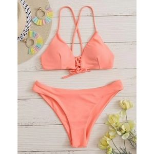 🌻 Lace-Up Front Cheeky Bikini